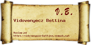 Vidovenyecz Bettina névjegykártya