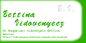 bettina vidovenyecz business card